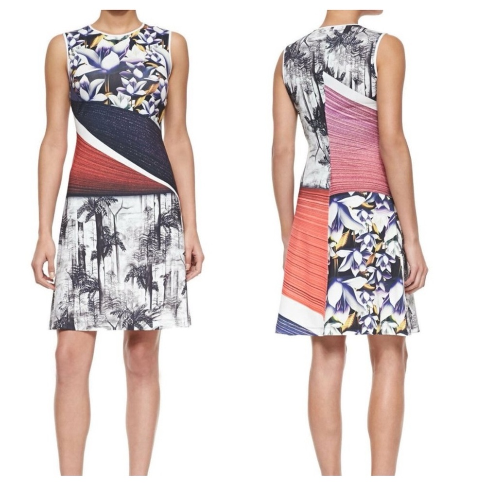 Forbidden Fruit Floral Print Dress Clover Canyon XS Color Block Mixed Print